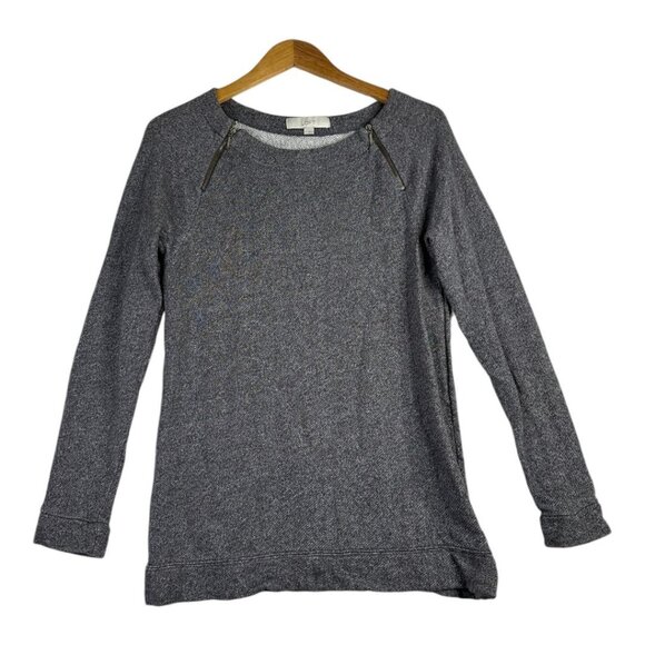 Loft Zipper Detail Long Sleeve Tunic size Small  Gray - Picture 1 of 8